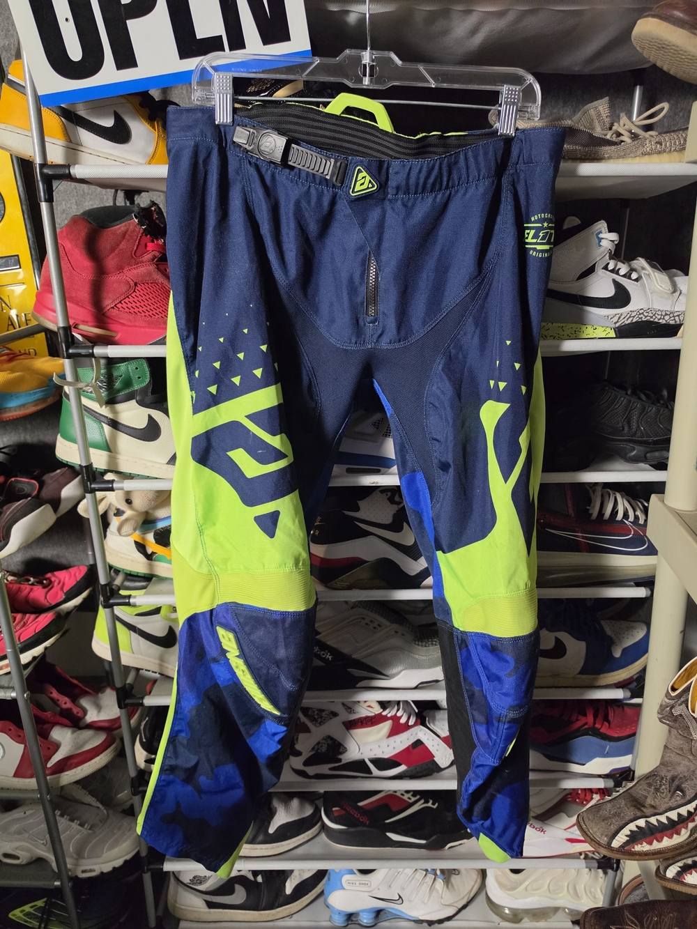 🔥 Answer Men's Size 36 Navy  Neon Green Motocross MX Riding Pants